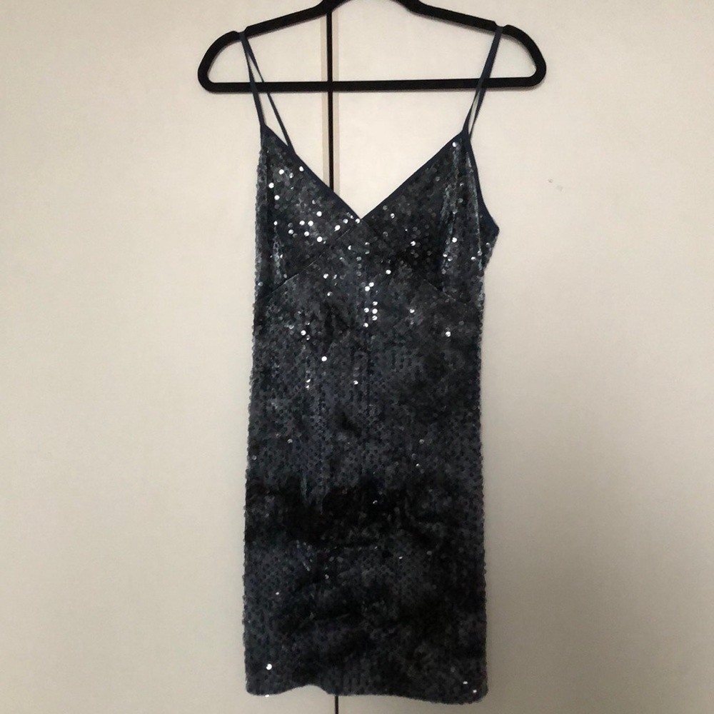 Blue sequin dress